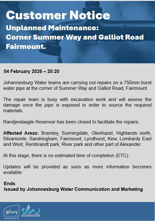 Johannesburg Water tweet media