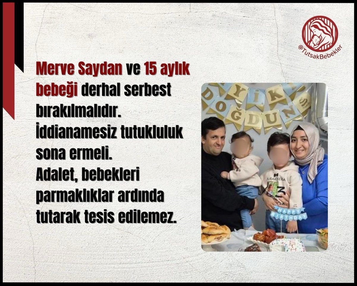 Bir bebek suçlu olamaz.
Bir anne bebeğiyle hapse atılamaz.
#BebekliAnne #MerveSaydan
Bu zulmün adı adalet değil.

BebekliAnne MerveSaydan
#kante 
#gsvist