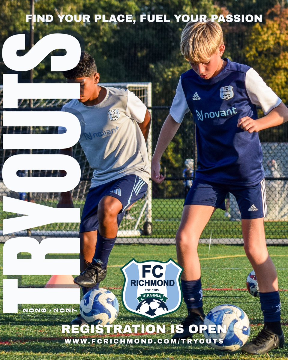 📣 FC Richmond Travel Tryout registration for the 2026-2027 season is LIVE! 
If you’re ready for high-level training, competitive play, and a club that develops players on and off the field—learn more and register at fcrichmond.com/tryouts