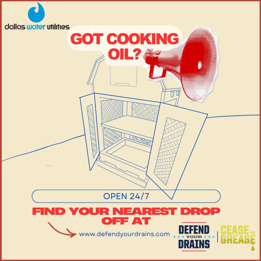 If you have any used or unused cooking oil, you can bring it in the original container to any of our drop-off locations. To find the nearest drop-off location, visit DefendYourDrains.com