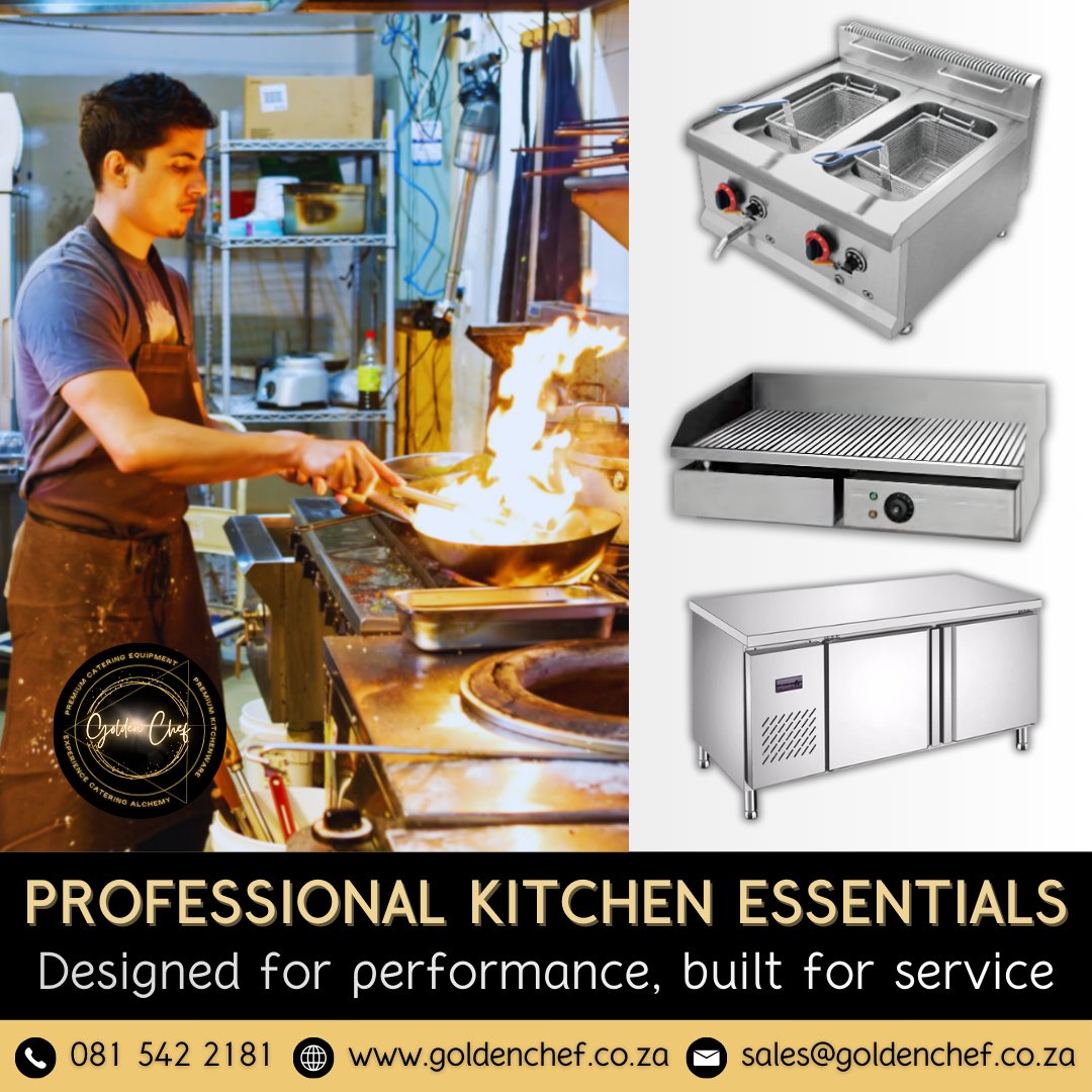 GoldenChefSA's tweet photo. Professional kitchen essentials built for real service 🔥

From commercial fryers and flat-top griddles to undercounter refrigeration, Golden Chef supplies industrial-grade equipment trusted by foodservice professionals.

🌐 https://t.co/eBpZHbvzkh 
#GoldenChef #CommercialKitchen https://t.co/0AIYcsFZ1W