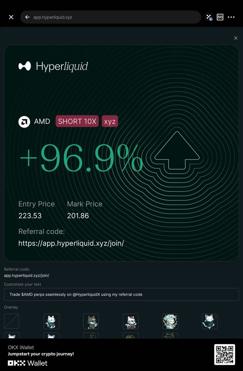 A_Keyboard's tweet photo. Not bad for @EclipticaOS Equity unit shorting $AMD on @HyperliquidX https://t.co/N9tum28NdB