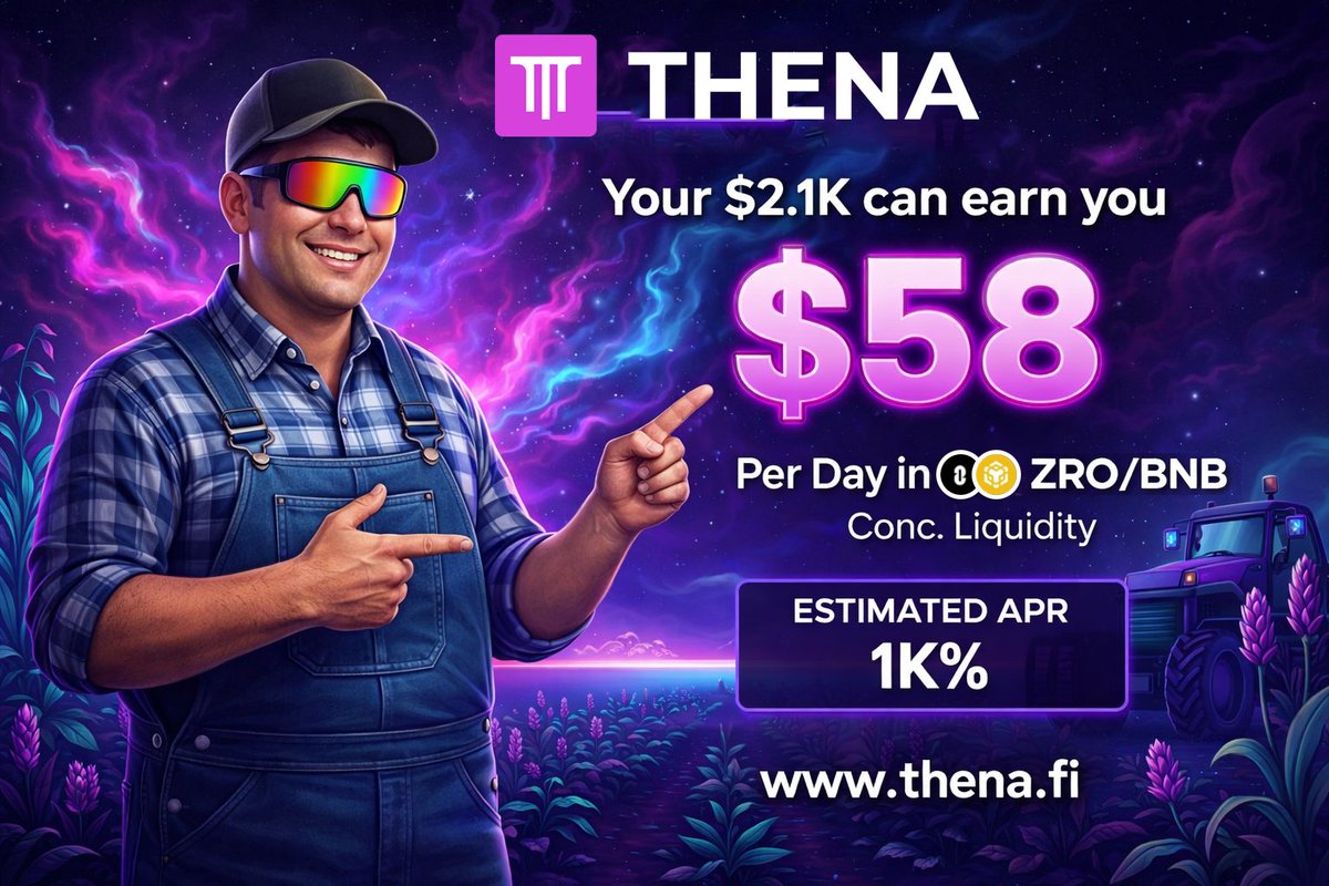 Shanukana's tweet photo. Around $2.1k in the ZRO/BNB pool can pull roughly $58 a day on @ThenaFi, with estimated APR near 1k%. 

That’s the kind of efficiency I like seeing capital actually working.

If you’re into farming but want something more thoughtful, check this out 🌱

👉 https://t.co/dFucg1k6mk https://t.co/g0mE9BSDPO