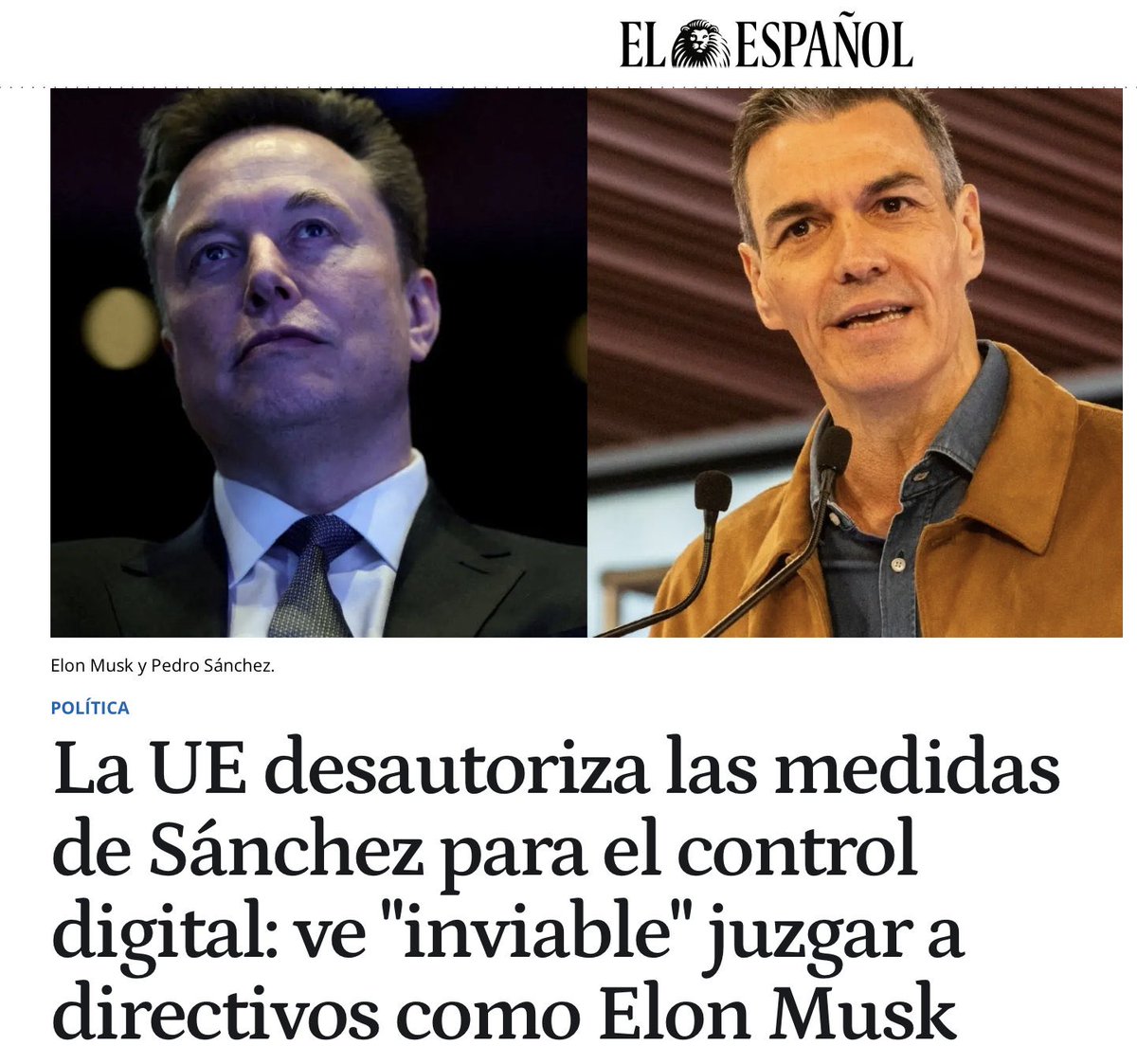 Elon Musk 1 - Dirty Sánchez 0