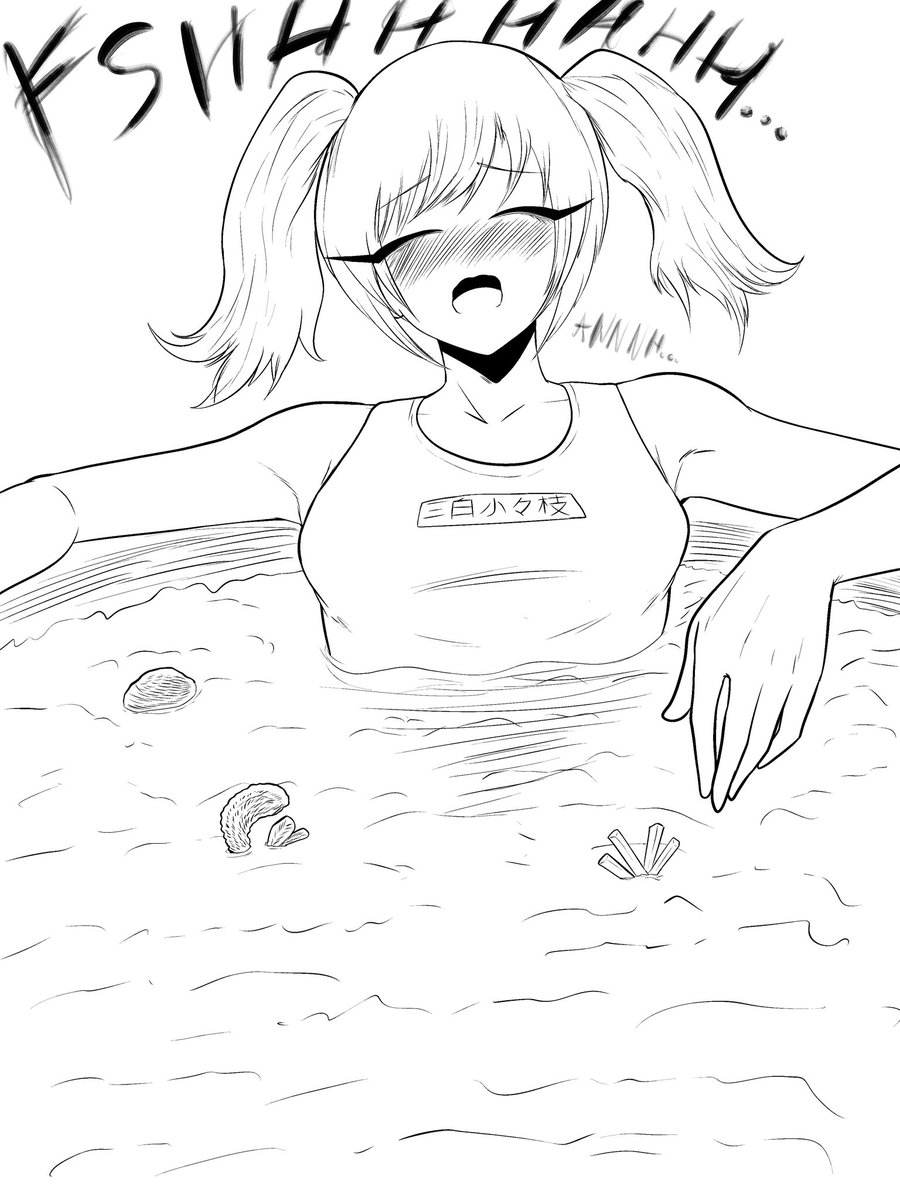 Kogoe enjoying a nice relaxing warm bath🌡️
#100カノファンアート