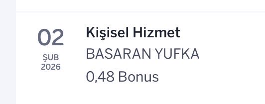 Değme global zincir markalardan bonus kazanamazken yufkacıdan bonus kazanmışım… bugün de buna sevindik.