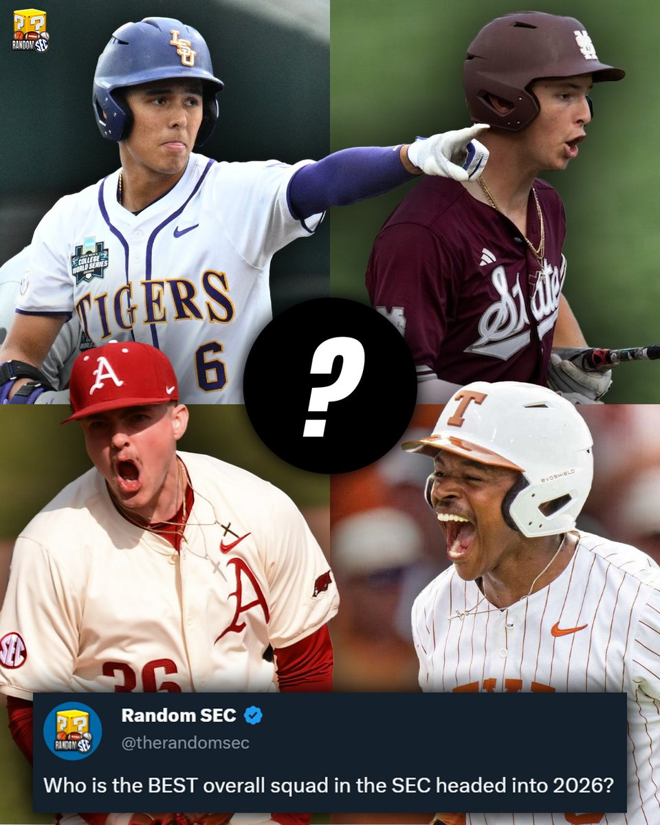 therandomsec's tweet image. We're only nine days from Baseball season 👀⚾️
Who do you think is the best squad in the SEC heading into 2026? #collegebaseball