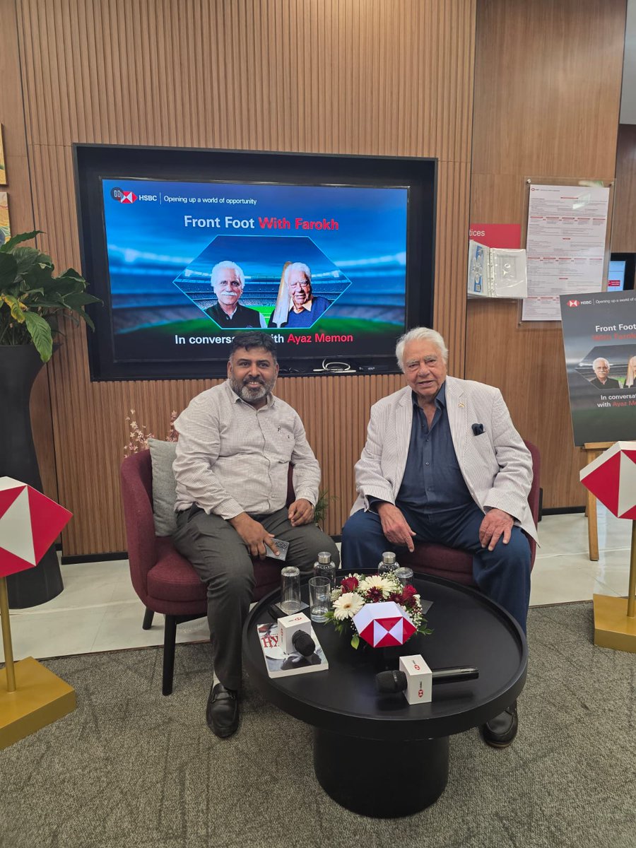 NextGen_digi's tweet photo. It was an absolute pleasure meeting the legendary Farokh Engineer alongside Ayaz Memon at a delightful evening hosted by HSBC. It was such a treat to listen to their conversation and a true honor to interact with them personally

#cricket https://t.co/2xlsODPbxi