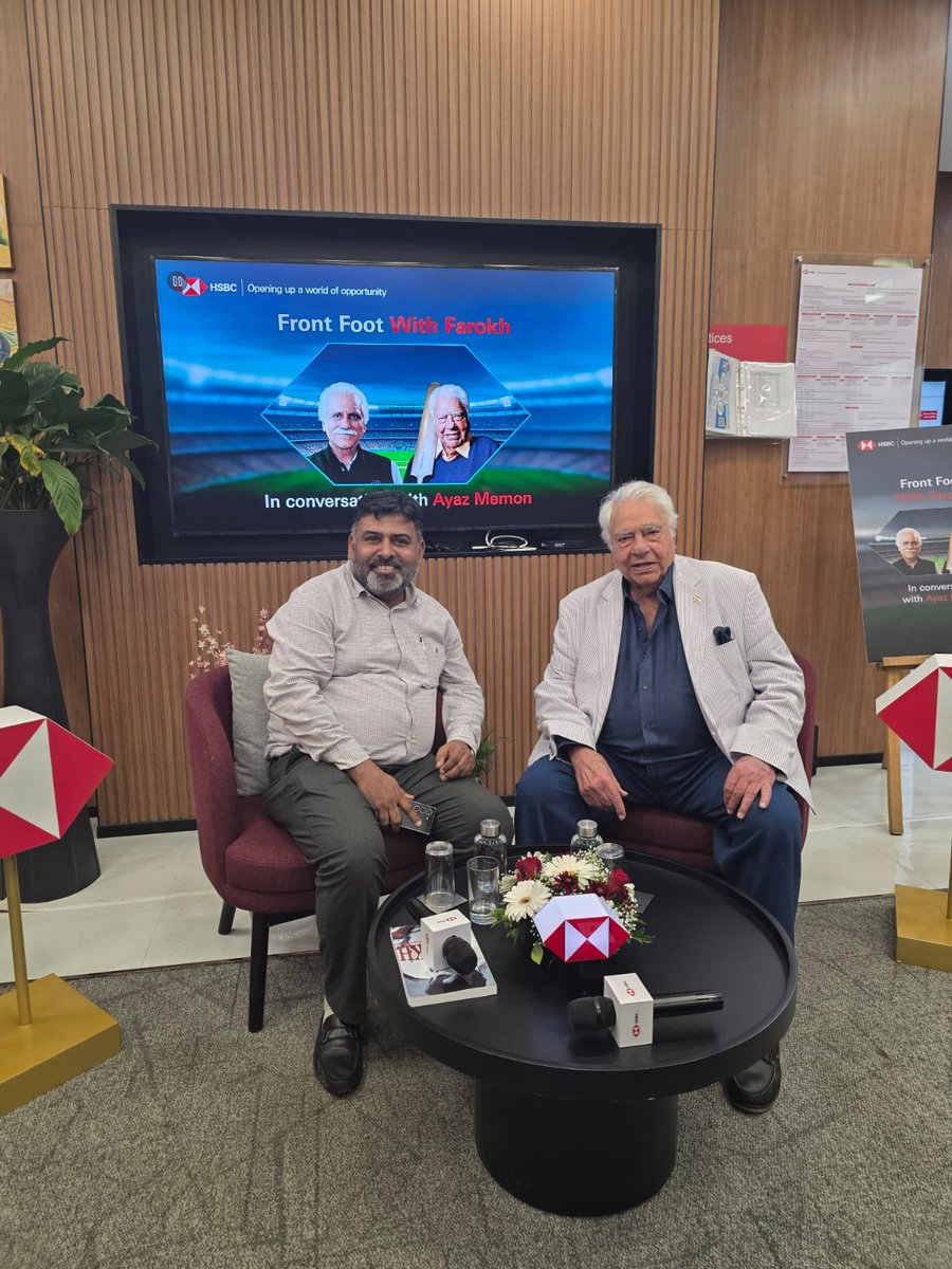 NextGen_digi's tweet photo. It was an absolute pleasure meeting the legendary Farokh Engineer alongside Ayaz Memon at a delightful evening hosted by HSBC. It was such a treat to listen to their conversation and a true honor to interact with them personally

#cricket https://t.co/2xlsODPbxi