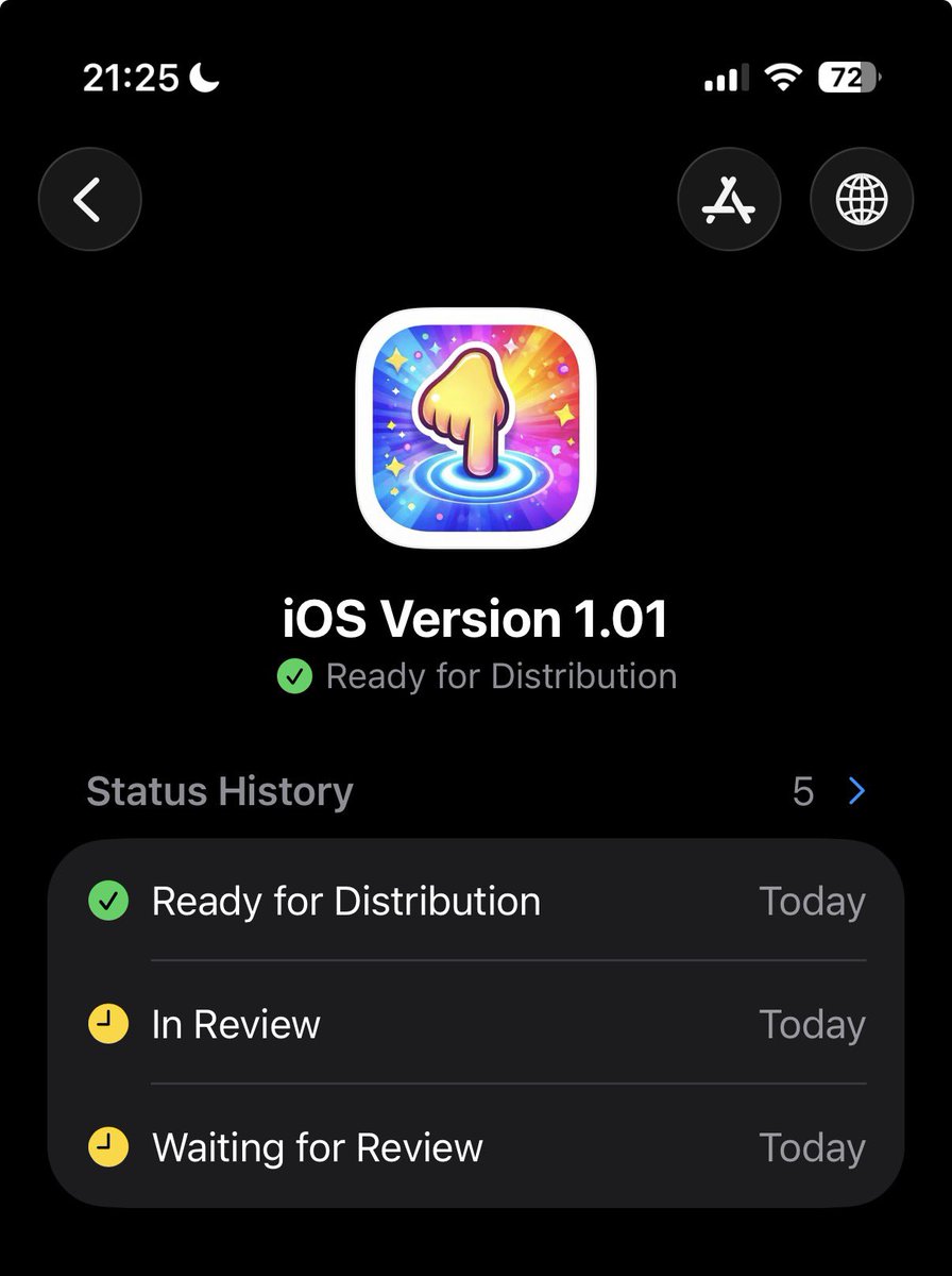 lbcodes's tweet image. My quickest App Store change yet it took in total 2 hours. Submit to approved