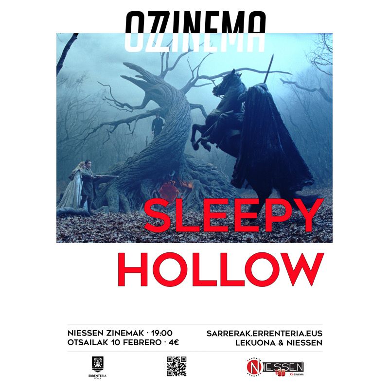 Errenteriako Inauterietan, aurtengo gaia Tim Burton da, eta bere unibertso ilun eta fantastikoarekin egiten dugu bat.

SLEEPY HOLLOW
📽 Niessen Zinemak
🕖 Otsailak 10, 19:00
🎟 sarrerak.errenteria.eus