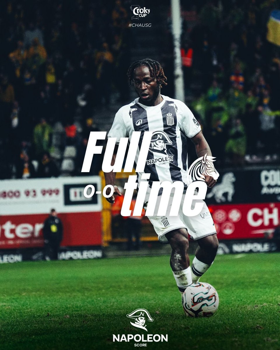 SportCharleroi's tweet photo. 🔚 Score de parité dans cette première manche. Rendez-vous la semaine prochaine à BX pour le match retour ! 👊

#CHAUSG #NapoleonScore ⚫️⚪️ https://t.co/oM5koDuxJ0