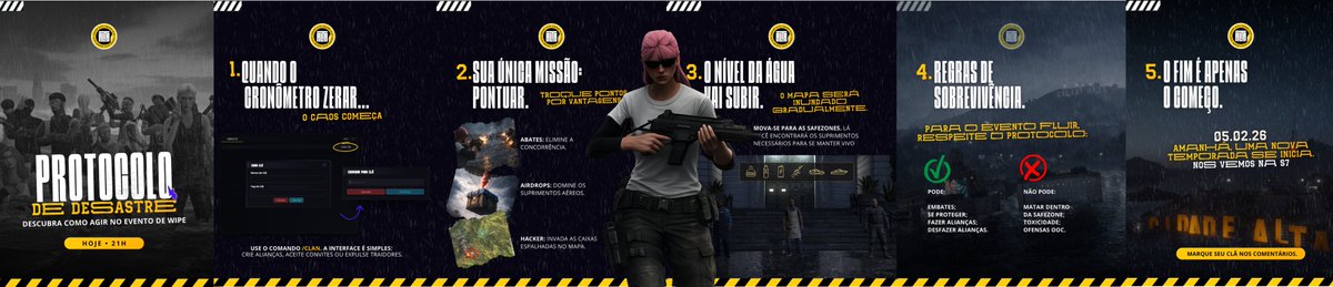 🚨 ATENÇÃO, CIDADÃOS. ISSO NÃO É UM TESTE.

O evento de encerramento da temporada começa hoje, às 21h. O nível da água está subindo e o caos é iminente.

Quem sobreviver ao fim, estará pronto para o recomeço amanhã.

Marque sua equipe. A contagem regressiva começou. 👇