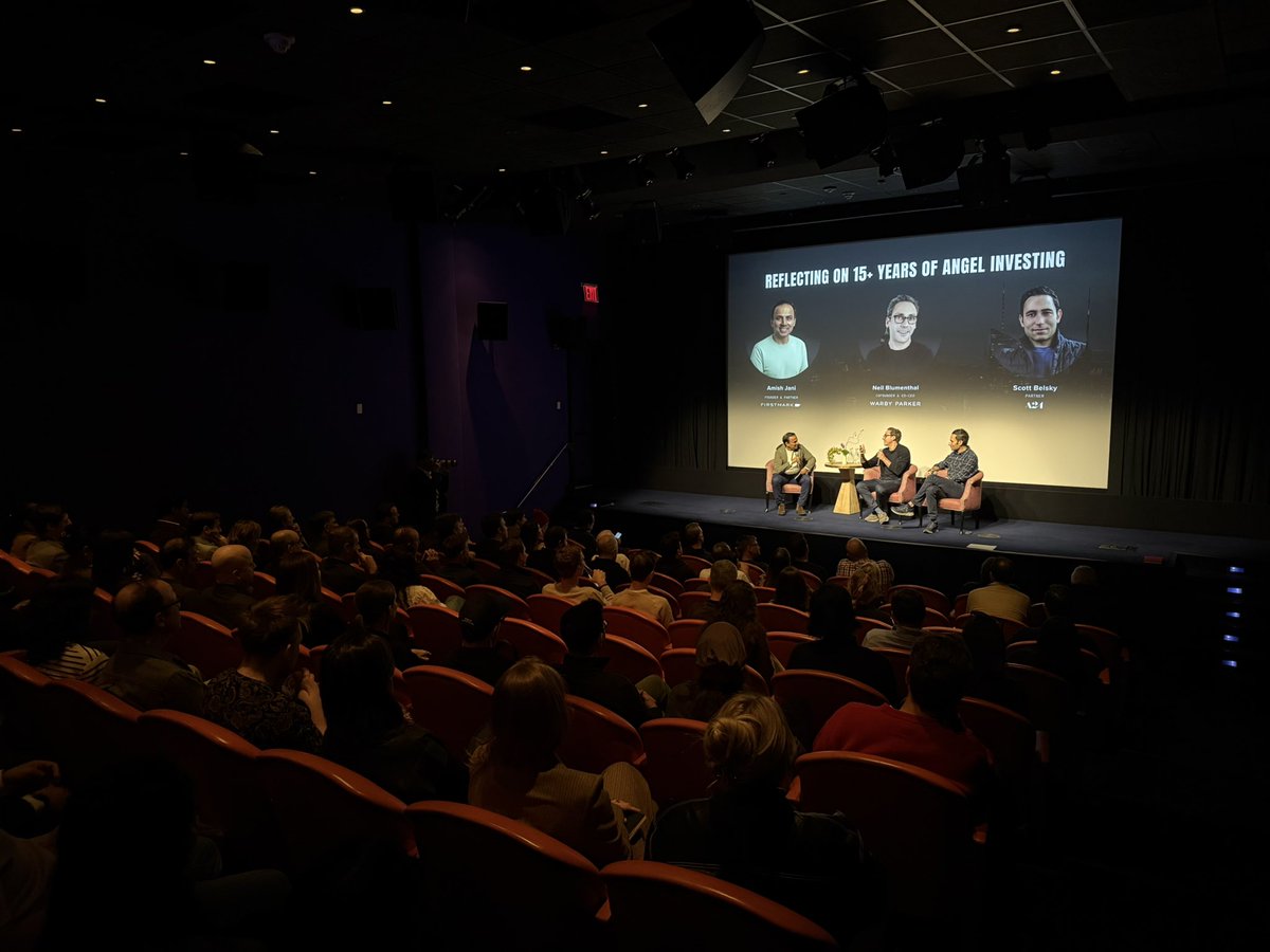 Closing out the NYC ANGELS SUMMIT with <a href="/amishjani/">Amish Jani</a> <a href="/scottbelsky/">scott belsky</a> and <a href="/NeilBlumenthal/">Neil Blumenthal</a> reflecting on 15+ years of angel investing.

Incredible to dive into the hits, the misses, the learnings, and so much more.