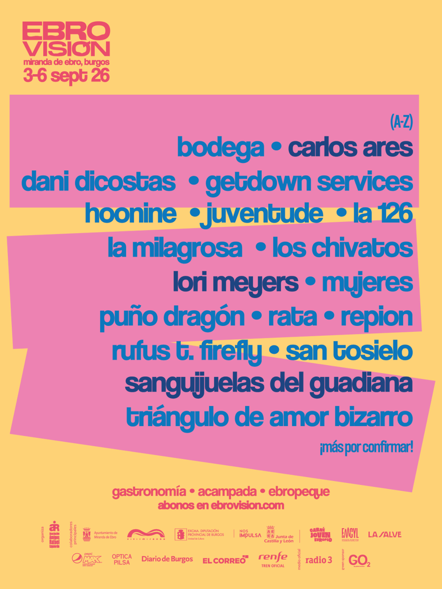 notedetengas's tweet photo. Ebrovisión 2026 suma a Lori Meyers, Bodega, Rufus T. Firefly, Dani Dicostas, Puño Dragón, La Milagrosa, Rata, Juventude y La 126 en su cartel https://t.co/DjcSQtwqQP @ebrovision https://t.co/XH99Wtl0qF