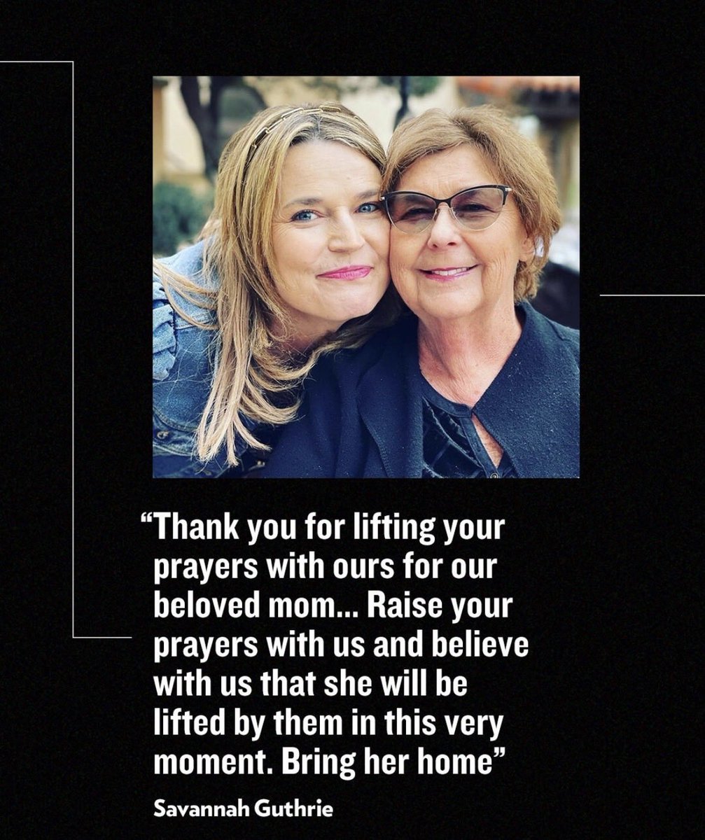 RealRomaDowney's tweet image. We are joining @SavannahGuthrie in prayer for the safe return of her beloved Mom 🙏