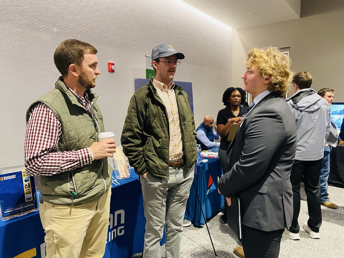dunganeng's tweet photo. We had a great time speaking with graduating Mississippi State students about our company and the many partnerships we’re proud to support. The future is bright, and it was exciting to meet so many students interested in pursuing careers in civil engineering. We’re looking forward to what’s ahead!