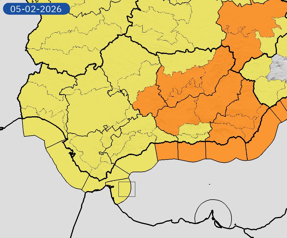 04/02 19:42 AVISOS HOY Y MAÑANA | Andalucía: vientos, costeros y lluvias. Nivel máximo de aviso: rojo.
Actualizaciones en aemet.es/es/eltiempo/pr…