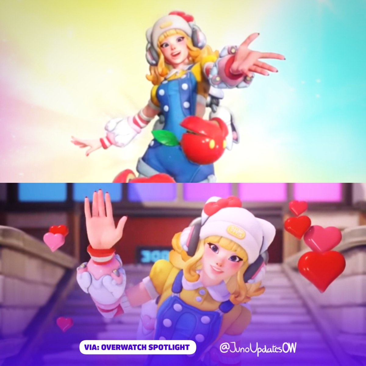 AboutJunoOW's tweet photo. Take a look at Hello Kitty and Friends x #Overwatch Juno Skin, available Feb. 10 🍓 https://t.co/KK6ZgQuD8d