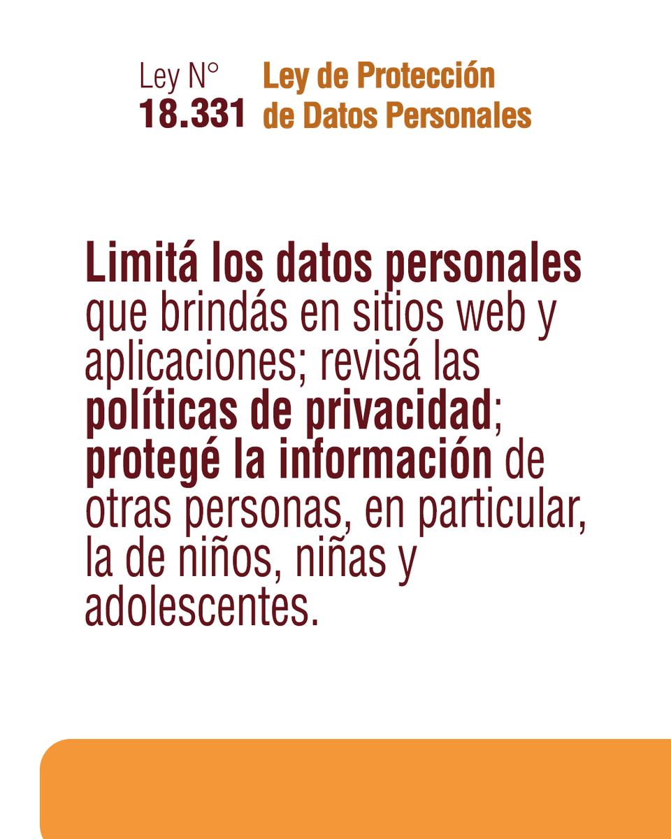 📲 En el #EntornoDigital compartimos información que puede identificarnos. Algunas veces lo hacemos de forma consciente y otras sin darnos cuenta, a través de publicaciones e interacciones. 

⚠️ #CuidáTusDatos, antes de compartir: analizá y verificá.

🔗gub.uy/unidad-regulad…