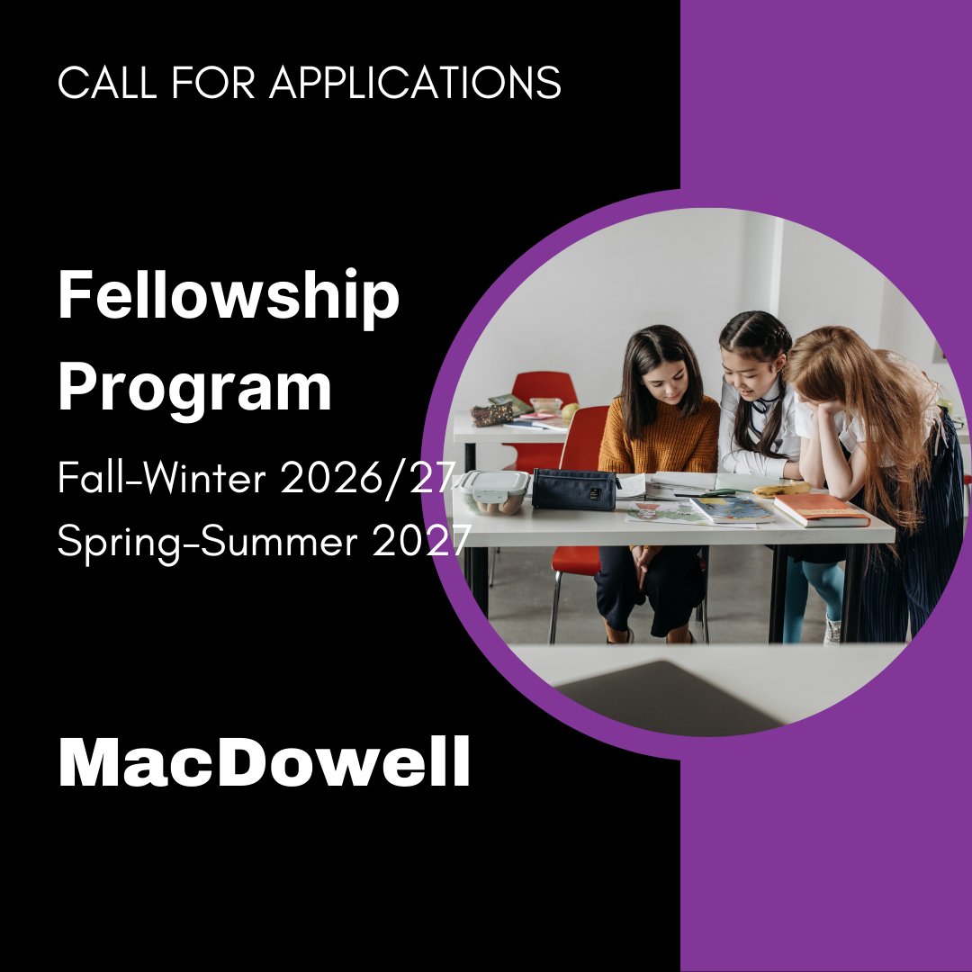 opportunitiesfy's tweet image. 🎨 MacDowell Fellowships 2026–27 are OPEN!
Apply for up to 8 weeks of funded residency with a private studio, housing, meals, travel support &amp;amp; stipends.
📅 Deadline: Feb 10, 2026 (Fall–Winter cycle)
🔗 wp.me/p23f03-j4o

#MacDowell #ArtistResidency #CreativeOpportunity