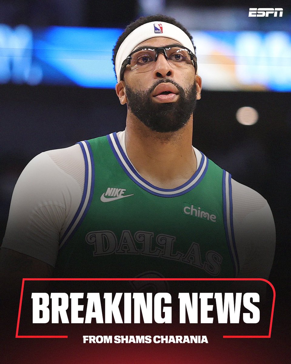 espn's tweet image. Breaking: The Dallas Mavericks are trading 10-time NBA All-Star Anthony Davis, Jaden Hardy, D'Angelo Russell and Dante Exum to the Washington Wizards for Khris Middleton, AJ Johnson, Malaki Branham, Marvin Bagley III, 2 first-round picks and 3 second-rounders, sources tell…