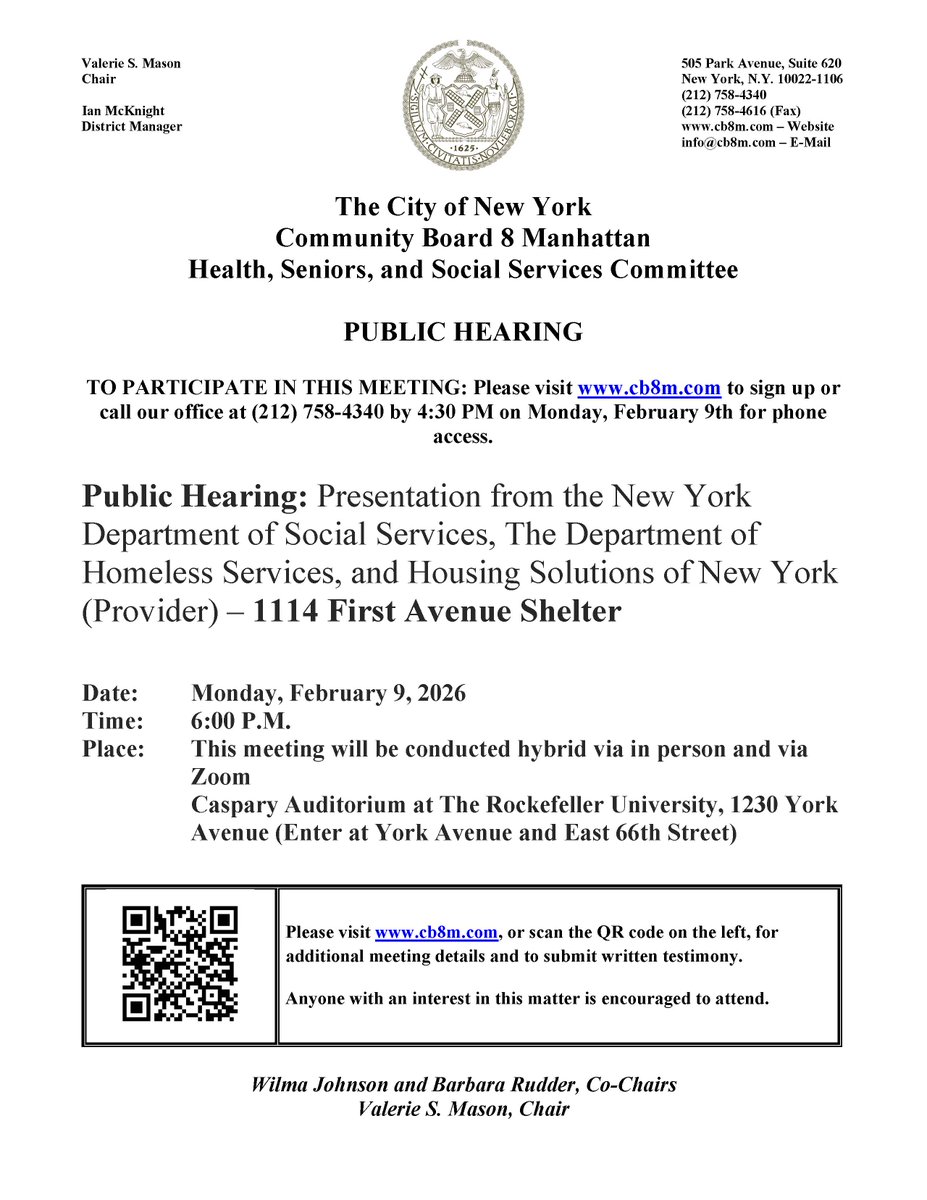 Community Board 8 Manhattan tweet media