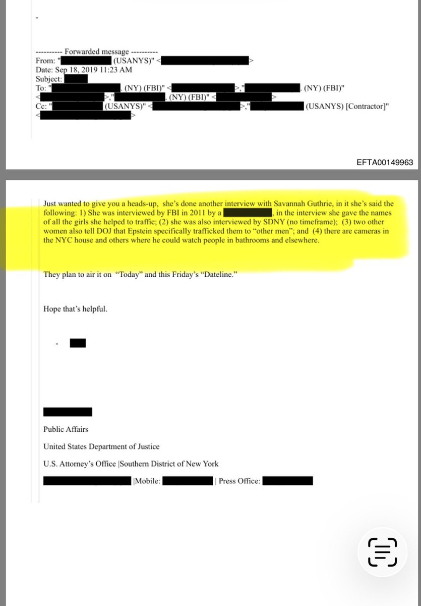Mia_Stretch's tweet photo. 🆘Major Update🆘

Savannah Guthrie is personally named in the Epstein Files

Including her husband 
Michael Feldman, who founded a PR consultancy firm with Joe Lockhart who  was Bill Clinton’s White House Press Secretary.
•After leaving government, he became a senior partner at the Glover Park Group, the firm co-founded by Michael Feldman.
•Joe Lockhart then sold his  Kalorama property at 2446 Belmont Road NW, Washington DC to Barack Obama in 2017.

Add Gregg Rothschild the Managing Director for Glover Park Group's Government Affairs Division. 
Rothschild wife Stefanie Herscowitz Rothschild mysteriously passed away in a car accident in 2021. 

What is lurking behind the scenes with the Epstein files and  @SavannahGuthrie? 

Big Shout to @RepublicApostle connecting the research Follow him.