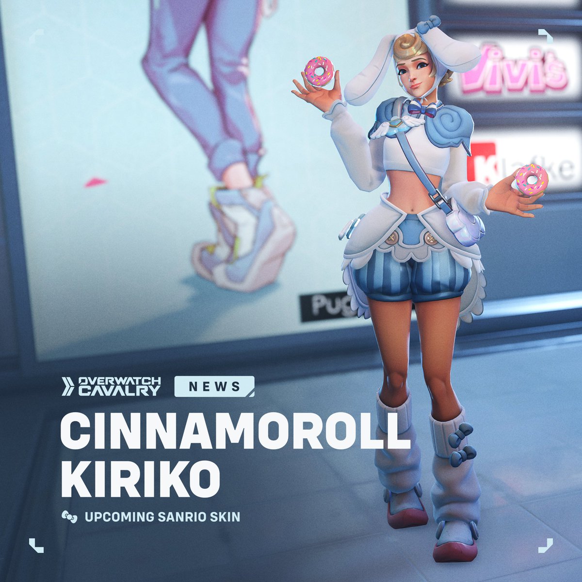 OWCavalry's tweet image. New #Overwatch x Sanrio Skin: Cinnamoroll Kiriko ☁️
 
💖 Join Hello Kitty &amp;amp; Friends on February 10!