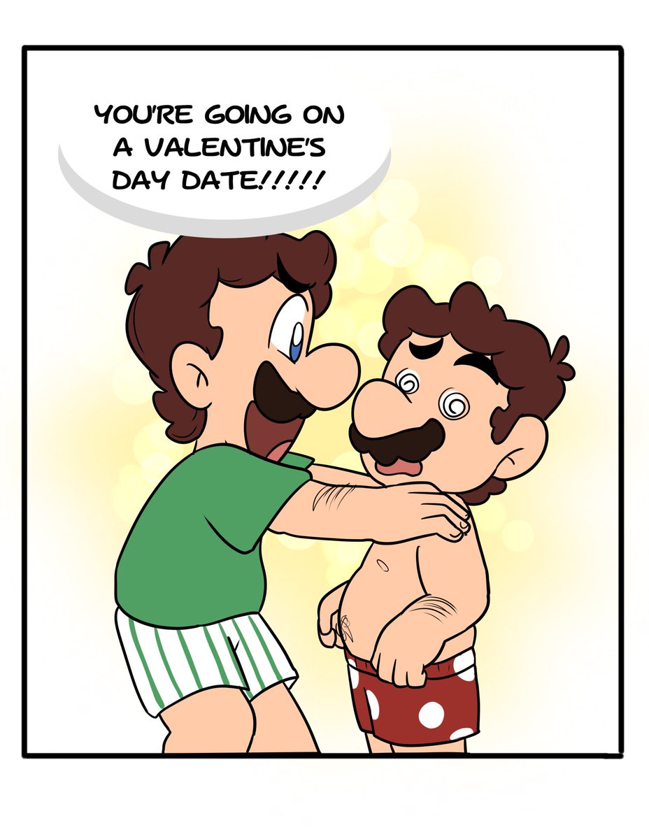caroliner_draws's tweet photo. Valentine’s Day, Part 1!!! (1/3) #nintendo #mario #supermario #luigi #marioandluigi #mareach #マリオ　#ルイージ https://t.co/VoklDIWS2c