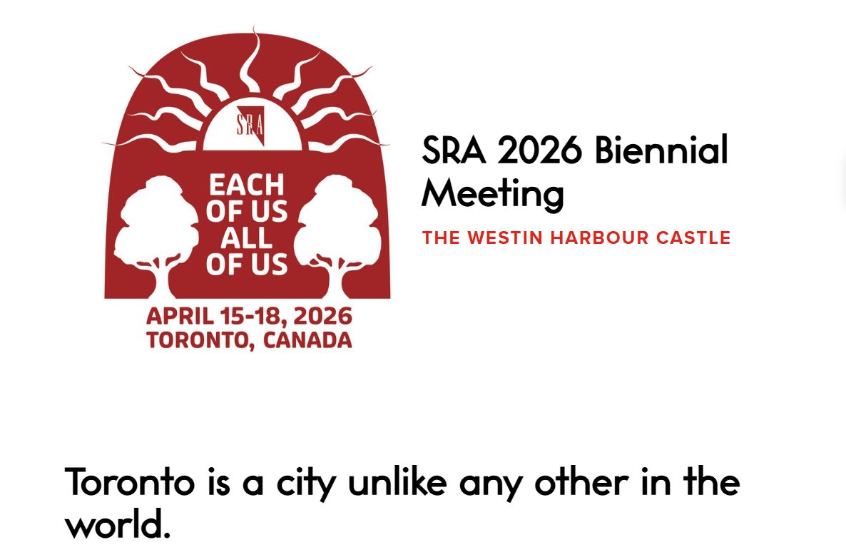 SRAdolescence's tweet photo. Join us for the SRA 2026 Biennial Meeting, April 15–18, at The Westin Harbour Castle.
💡 Learn more: https://t.co/1c6bcHhGKj
#SRA2026 #SRABiennialMeeting #AdolescentDevelopment #Toronto2026 https://t.co/ofIFyrErbs