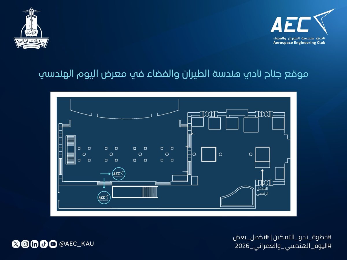 غداً.. يختتم نادي هندسة الطيران والفضاء مشاركته في معرض اليوم الهندسي بجناح تفاعلي يضمّ تجربة محاكي الطائرة وعدداً من الأنشطة المصممة لتعريف الزوار بعالم الطيران والفضاء. كما نُرحّب بالنقاش والإجابة عن استفساراتكم المتعلقة بالتخصص ومساراته الأكاديمية🌟🛩️. 

#خطوة_نحو_التمكين