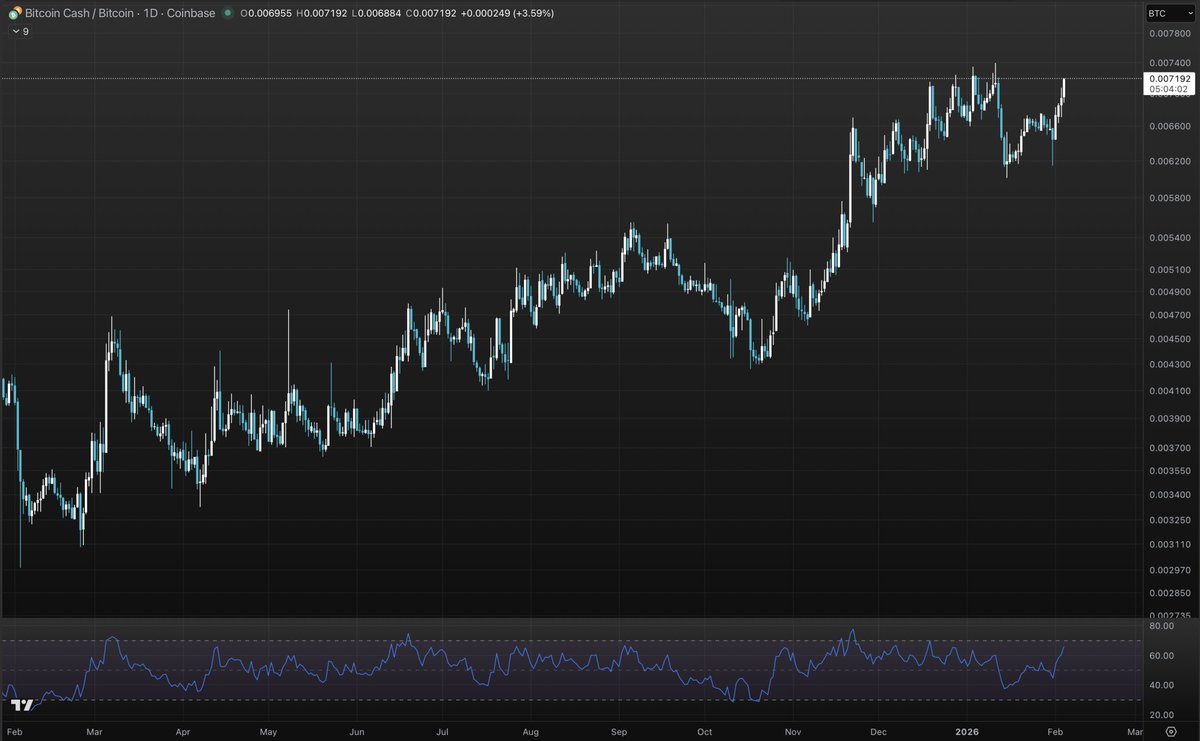 BCH has been in an uptrend against BTC for a full year now and I have no idea why.