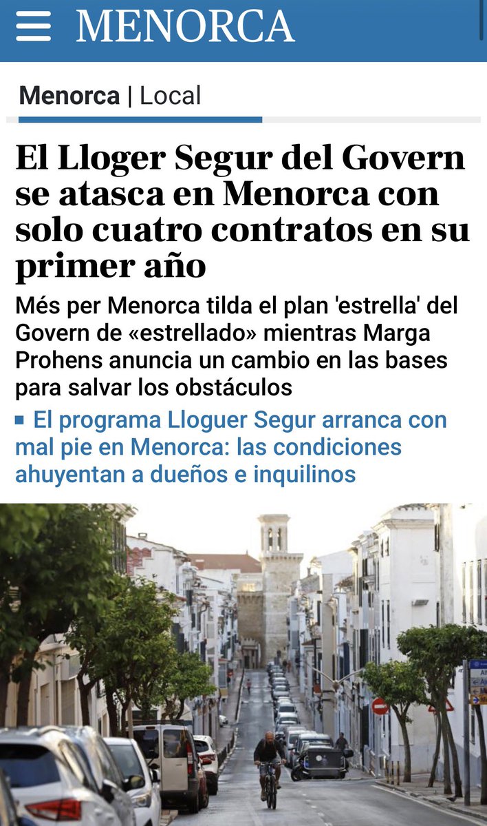El “Lloguer Segur” del PP a Menorca és de broma.

⚠️ Un any després de tanta propaganda: 4 contractes.

Ni pla, ni valentia, ni solucions. 
👉🏼 Només un programa perquè els especuladors segueixin fent negoci… i els residents, sense pis.