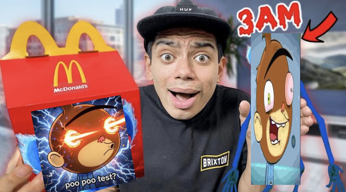 RocketMonkeys's tweet image. EATING the ROCKET MONKEYS POOPOO TEST HAPPY MEAL at 3AM! (OH NO) (THEY CAME TO OUR HOUSE) (THEY TRIED TO EAT US)