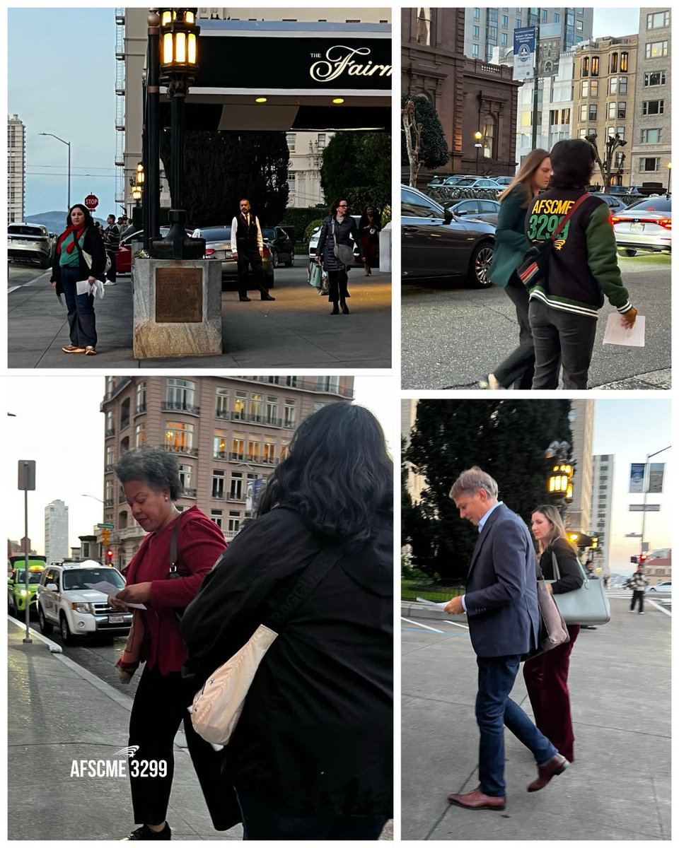 afscme3299's tweet photo. We're not letting UC Regents get away with their greed. We flyered outside an event for UC Regent Janey Riley and made it known, we need a contract NOW!

#afscme3299 #uclawsf #ucworkers #universityofcalifornia #faircontractnow #ucregents #janetriley https://t.co/5c1Jpcu3vD