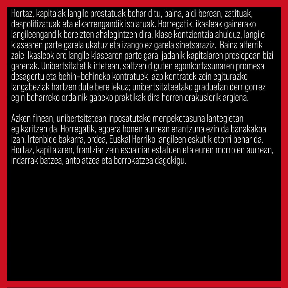 Nup_Astindu's tweet photo. KAPITALAREN LEGEA, LOTZEN GAITUEN KATEA! https://t.co/j2BdJTXiwo
