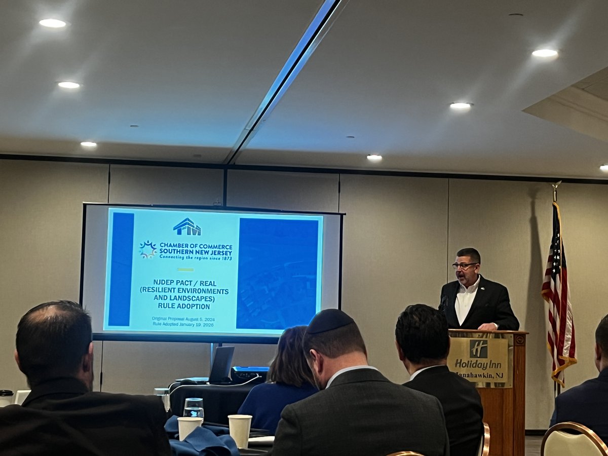 Kris Krzyston delivered the keynote at the Southern Ocean County Chamber of Commerce’s 2026 State of the Chamber where he discussed NJDEP’s newly adopted REAL rules &amp; how they are reshaping project design, permitting, &amp; feasibility across NJ.