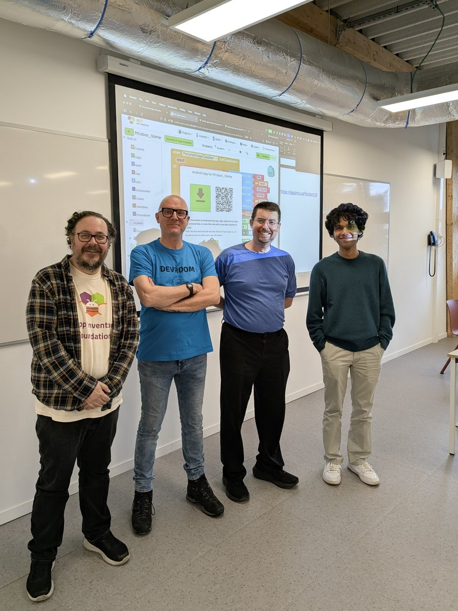 MITAppInventor's tweet image. Great weekend at #FOSDEM2026 🇧🇪
The #AppInventorFoundation and #MITAppInventor team led two hands-on workshops for young creators on building mobile apps and training and deploying a machine learning model. Big thanks to the #FOSDEM community! See you next year!