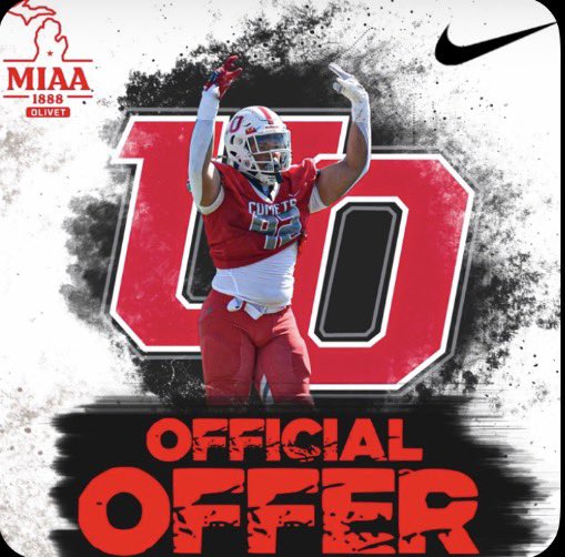 79sackscobee's tweet photo. #AGTG After a great conversation with @CoachHuhn I am blessed to receive my second offer from The olivet university @CoachGCoop @BTW_Lions @Davis1_coach 🦁 https://t.co/0BHVuNQLMk