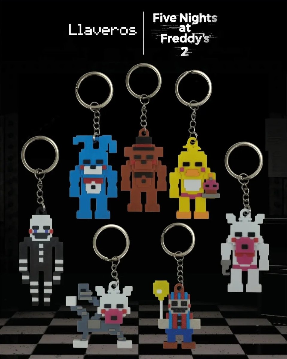 Our first ever 8-Bit Fnaf merchandise has just released! 🐻

These 8 bit Fnaf Keychains will cost $20 and will be released this year!