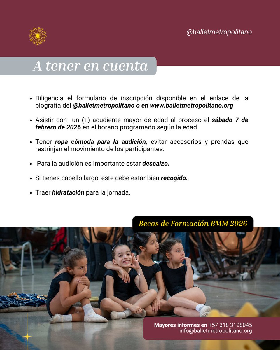BalletMetMed's tweet photo. Vuelven las Becas de Formación para estudiar ballet en Medellín.  Inscripciones en: https://t.co/1mkfLbIAtI https://t.co/flLjHwEbwM