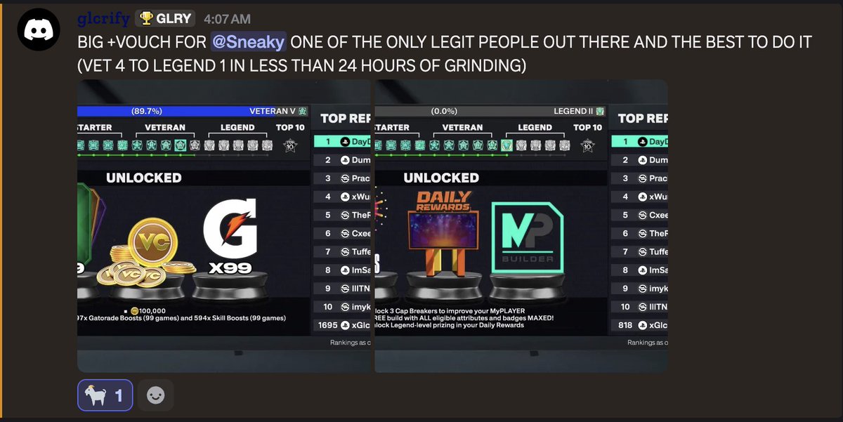 xxSneaky2k's tweet image. Veteran 4 --&amp;gt; Legend 1 rep order done in 1 day for discord customer✅ 

⭐️Fastest Turnarounds⭐️
⭐️Price match guarantee⭐️
⭐️ XBOX + PlayStation⭐️   

Stop getting scammed and come get your rep done by the best in the business🫶

5% off your first order placed through the discord…