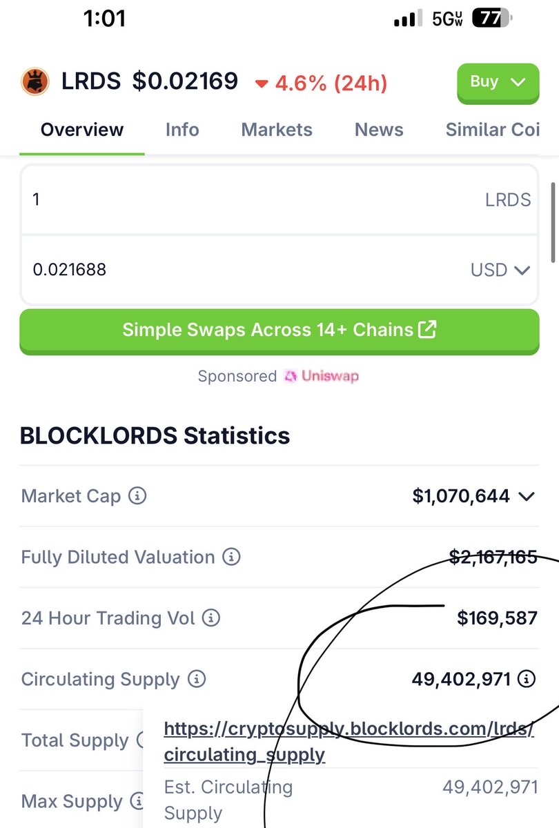 TylerTheGuyMan's tweet photo. Look at this 💩 $lrds #blocklords
They took out 10 million from supply just now to keep the token afloat otherwise it would have been below $800k market cap. This shits wild

#Web3Gaming https://t.co/1YwEXgCwUL