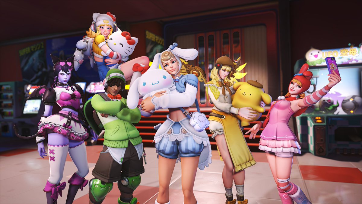 Overwatch2_NEWS's tweet image. 【速報】オーバーウォッチ×サンリオコラボが開催

■新スキン
・ハローキティ×ジュノ
・シナモロール×キリコ
・けろけろけろっぴ×ルシオ
・クロミ×ウィドウ
・ポムポムプリン×マーシー
・マイメロディ×Dva