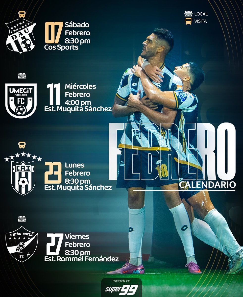 2️⃣ ¡FEBRERO DE MUCHO FÚTBOL! ⚽️

Cuatro batallas. Se viene un mes cargado de mucho fútbol y clave para conseguir la 🏆

Partidos de alta calidad, buenos y confiables, como todo lo que encuentras en <a href="/super99_panama/">Super 99</a> 

#Vamosporla18 #OrgulloTaurino #TauroFC #TaurinosxElMundo