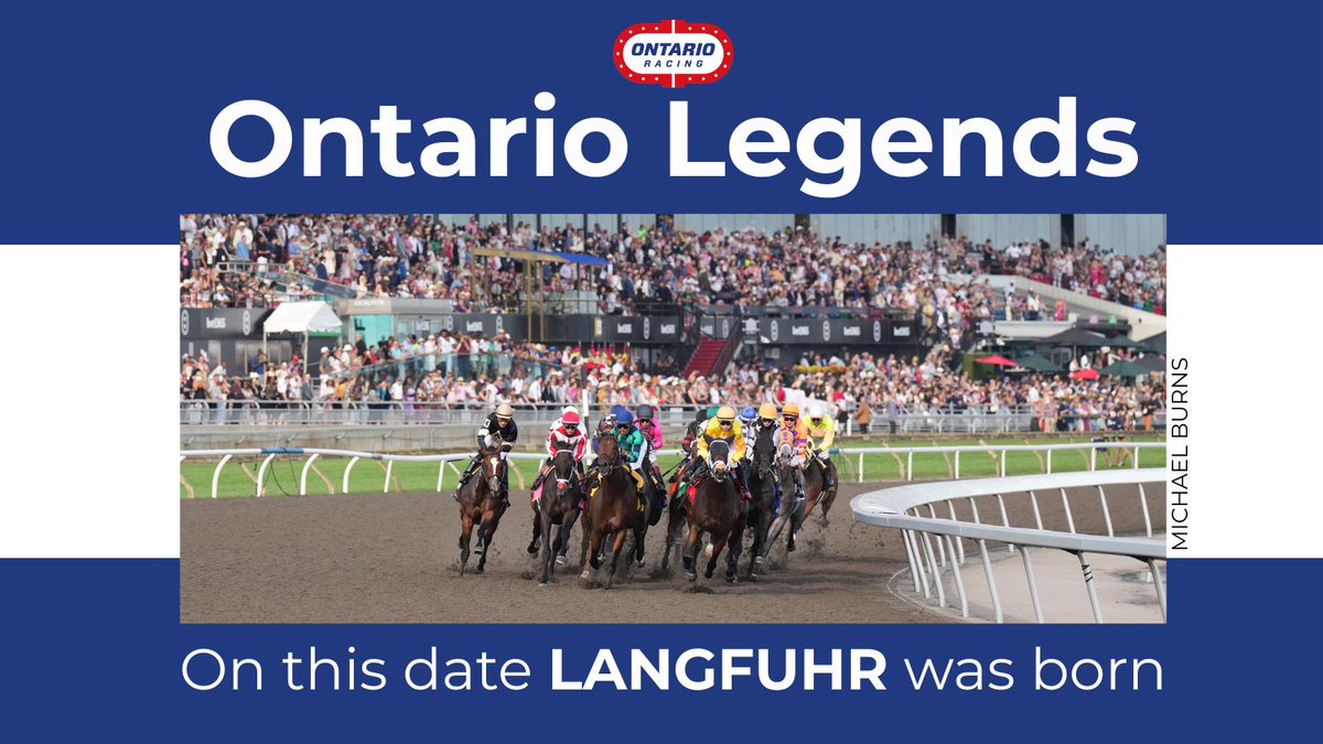 Ontario-bred Langfuhr was foaled on Feb. 4, 1992. He became one of the leading graded stakes-winning sprinters in North America in the 1990s. He was inducted into the <a href="/Cdn_HallofFame/">Horse Racing Hall</a> in 2004. CHRHF bio here:
canadianhorseracinghalloffame.com/2004/12/02/lan…
#ontariolegends #betontario