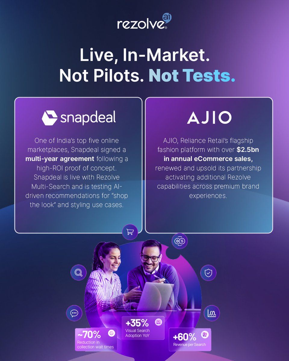 RezolveAi's tweet photo. Rezolve secured millions in renewals and upsells across existing enterprise customers spanning retail, industrial supply and luxury resale, which Rezolve believes validates measurable ROI and deepens platform adoption. Major brands across QSR, wholesale, grocery and sports are also expanding use cases from conversational discovery to real-time engagement and personalization.

🔗 to our customer success stories: https://t.co/BUBVZLneBy

#RezolveAi #VisualCommerce #CustomerExperience #AgenticCommerce #BrainCommerce $RZLV