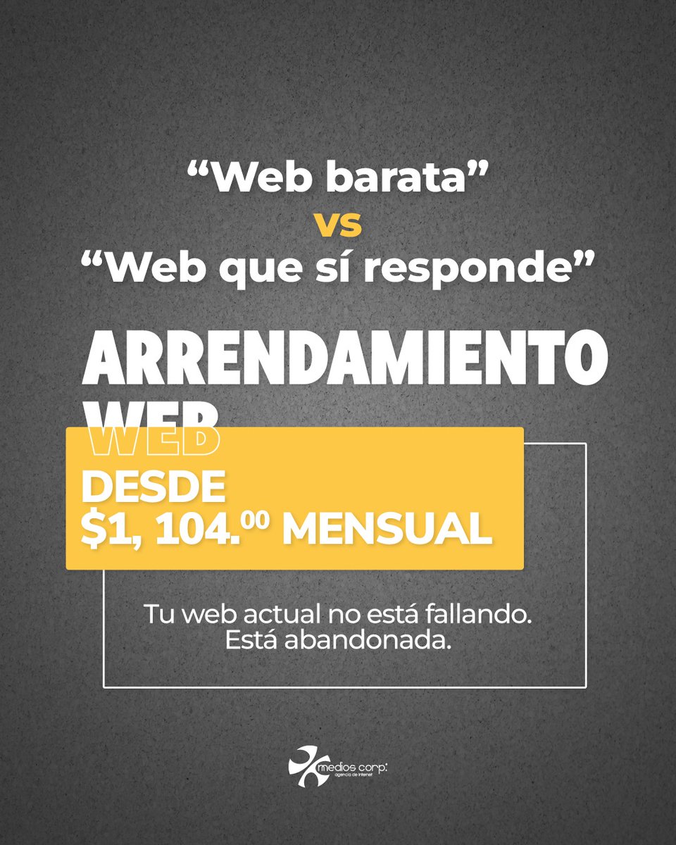 MediosCorp's tweet photo. Tener web no basta, hay que mantenerla funcionando. ✅

En Medios Corp la arrendamos, la damos soporte y nos encargamos de que no falle. 🤝 💻 🧩

Trabaja tu web con Medios Corp

📲 Conócenos → https://t.co/APDer3UN2X
🔗 Enlace en nuestra bio.

#MediosCorp #LosMochis #Sinaloa https://t.co/fJuslHANUg