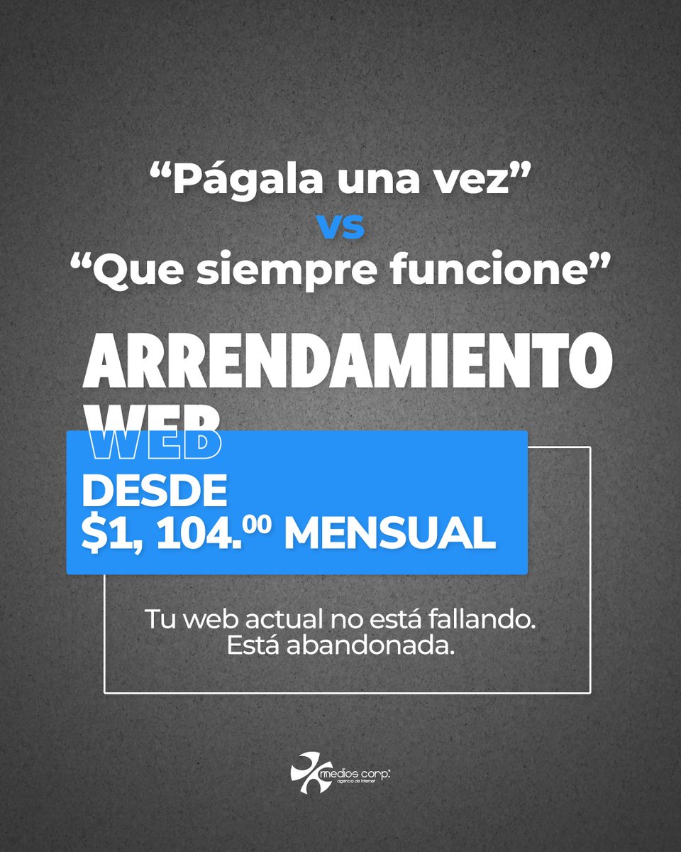 MediosCorp's tweet photo. Tener web no basta, hay que mantenerla funcionando. ✅

En Medios Corp la arrendamos, la damos soporte y nos encargamos de que no falle. 🤝 💻 🧩

Trabaja tu web con Medios Corp

📲 Conócenos → https://t.co/APDer3UN2X
🔗 Enlace en nuestra bio.

#MediosCorp #LosMochis #Sinaloa https://t.co/fJuslHANUg